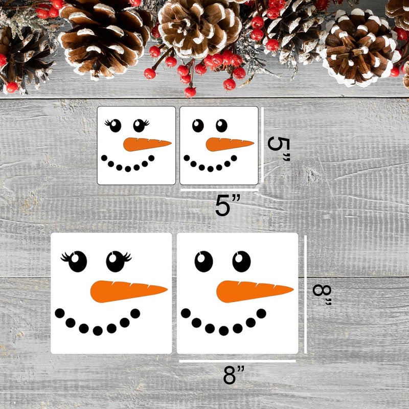 SUNVERSE Snowman Face Stencils Christmas Stencils for Crafts Reusable Xmas Holiday Stencil for Painting on Wood Window T-Shirts Fabrics Decor CH - Image 2